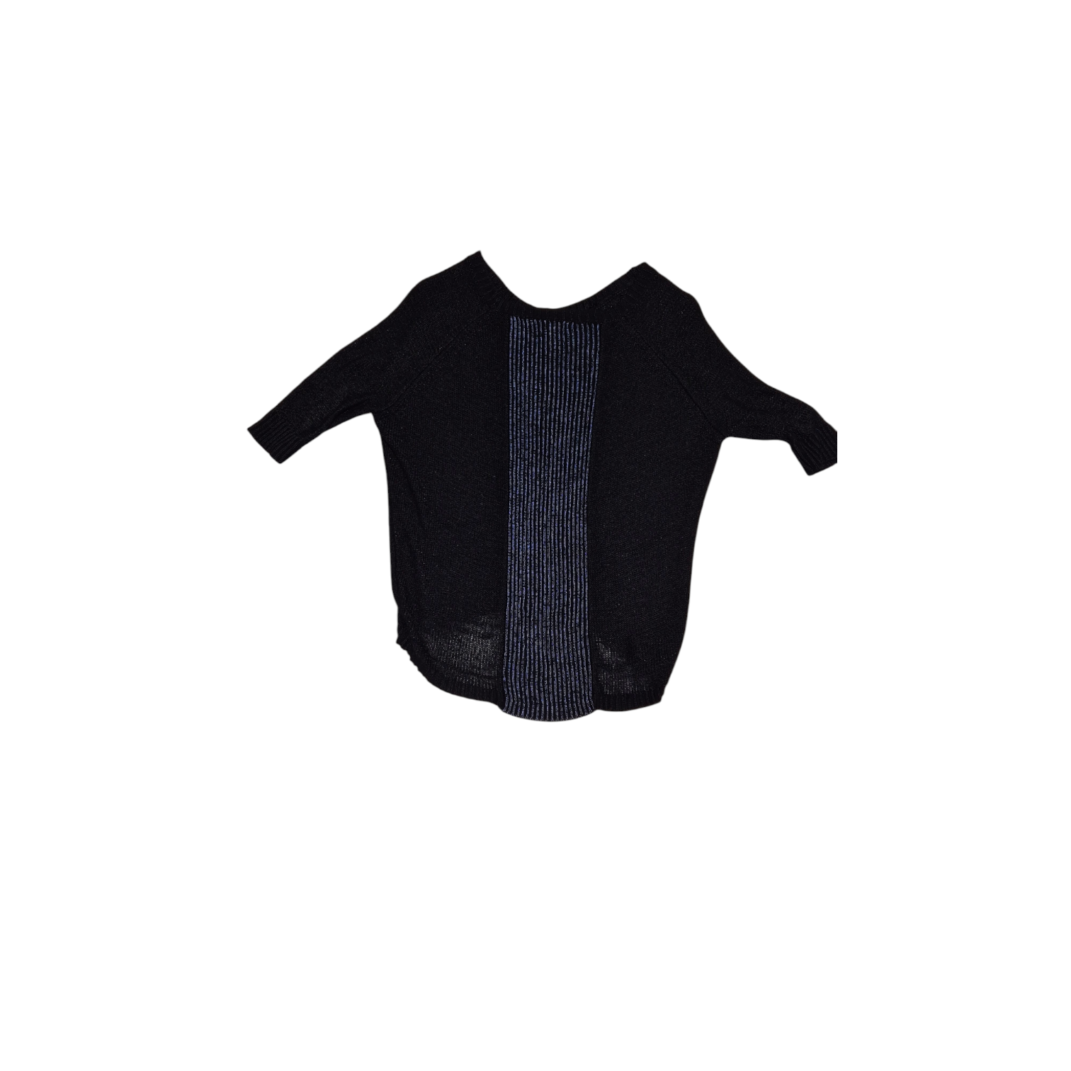 Blusa preta de tricô com listras