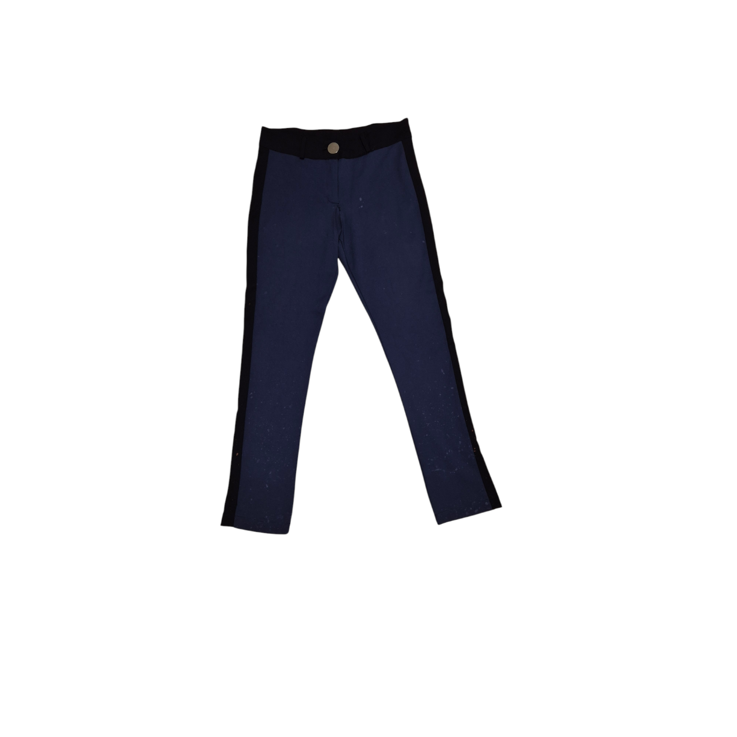 Calça azul-marinho com faixa lateral