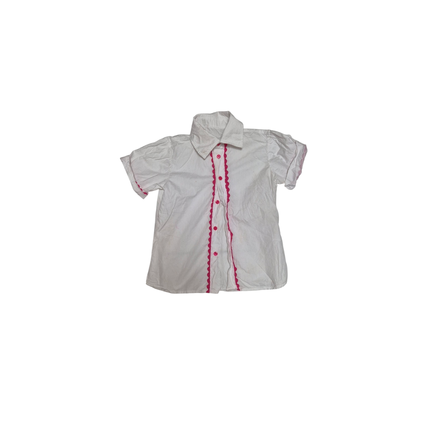 Camisa branca infantil com detalhes pink