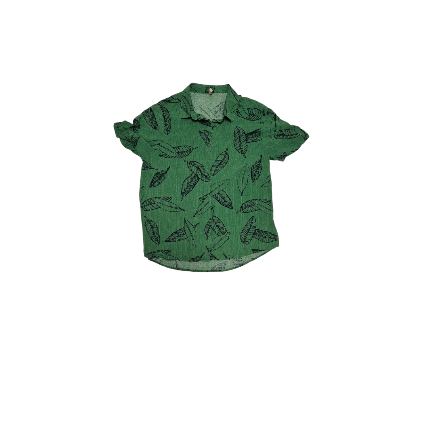 Camisa verde com estampa de folhas