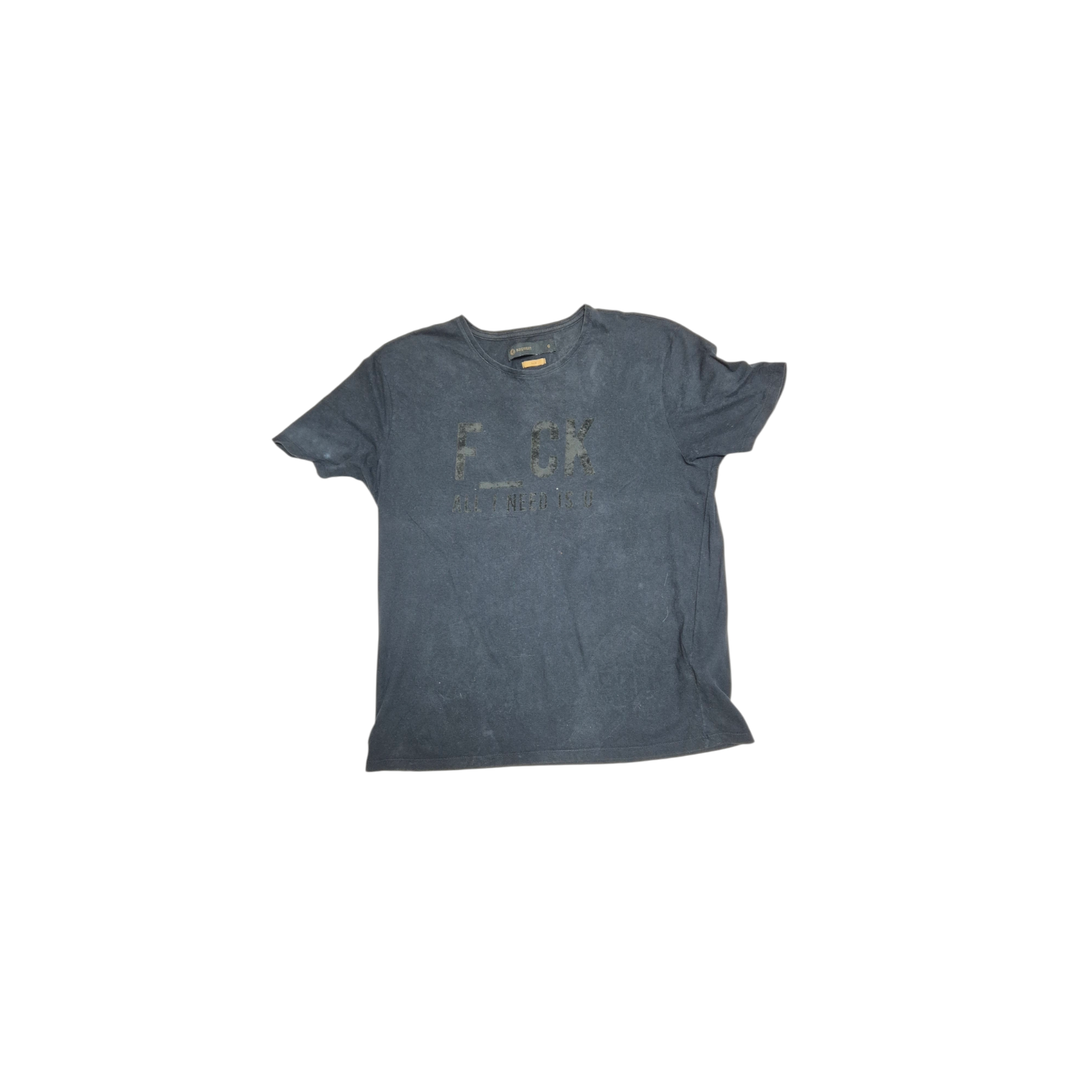 Camiseta cinza-azulada estampada