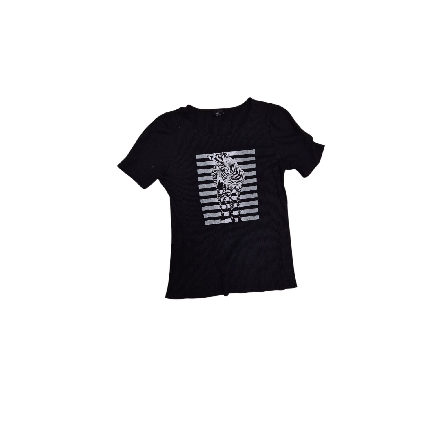 Camiseta preta com estampa de zebra