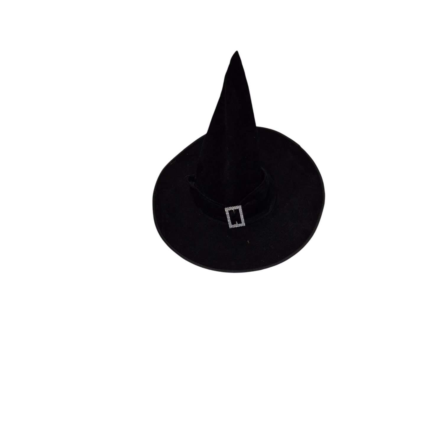Chapéu de bruxa preto com fivela