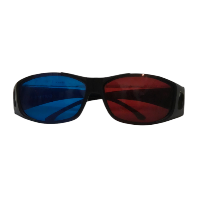 Óculos 3D azul e vermelho