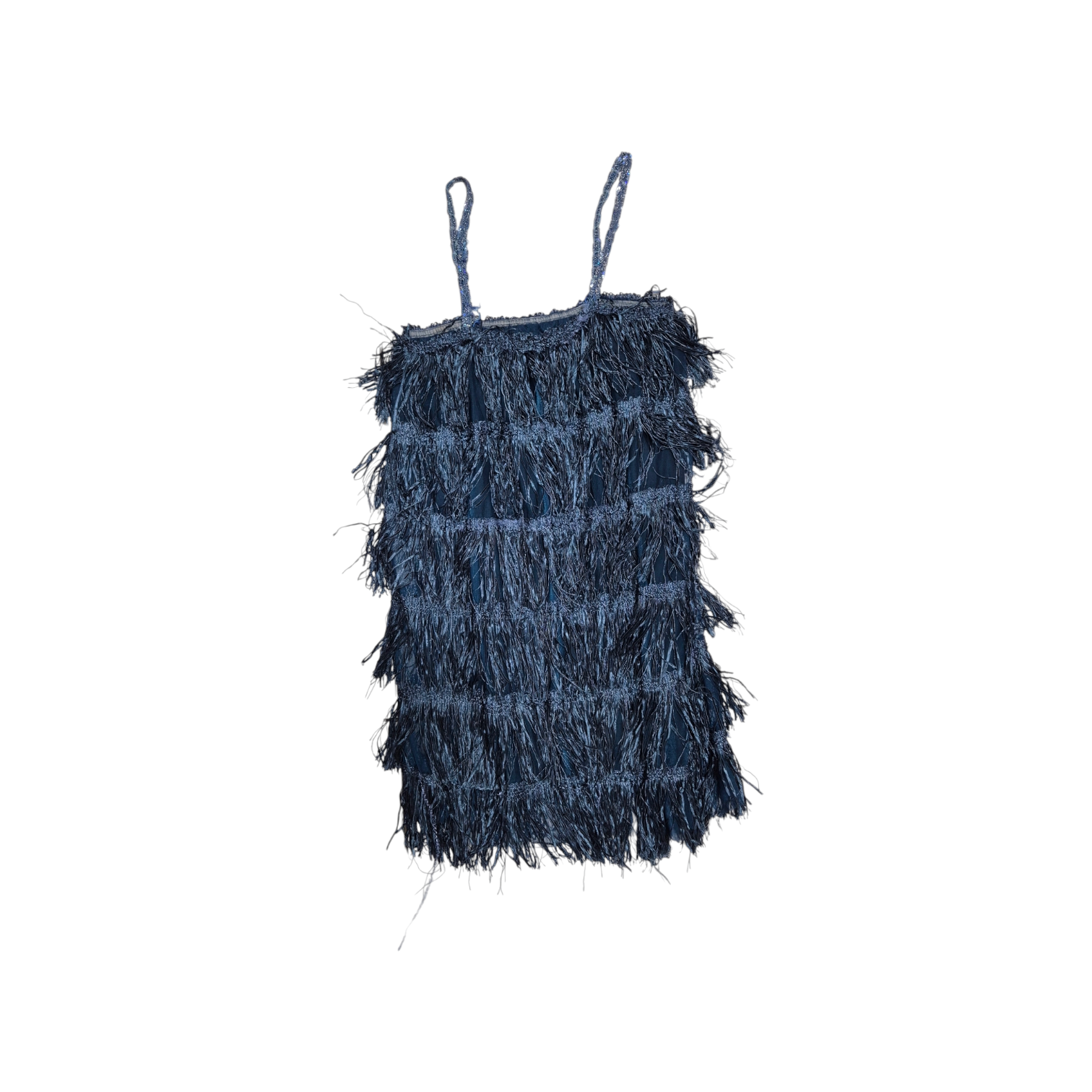 Vestido de franjas azul