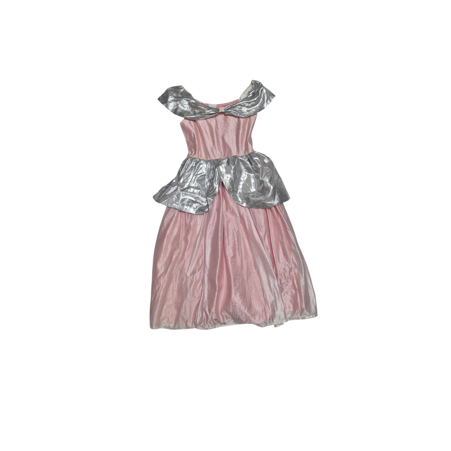 Vestido de princesa rosa com prata