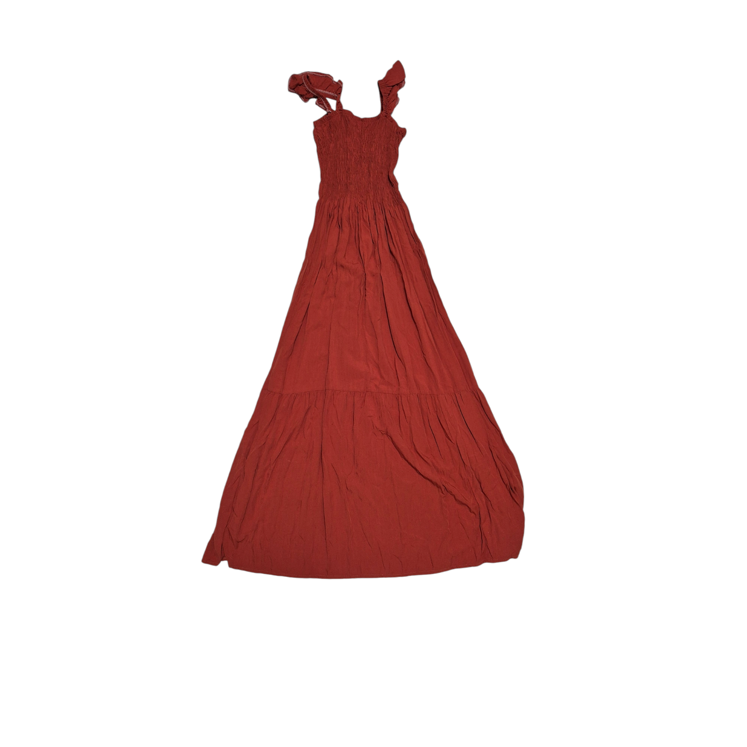 Vestido longo terracota