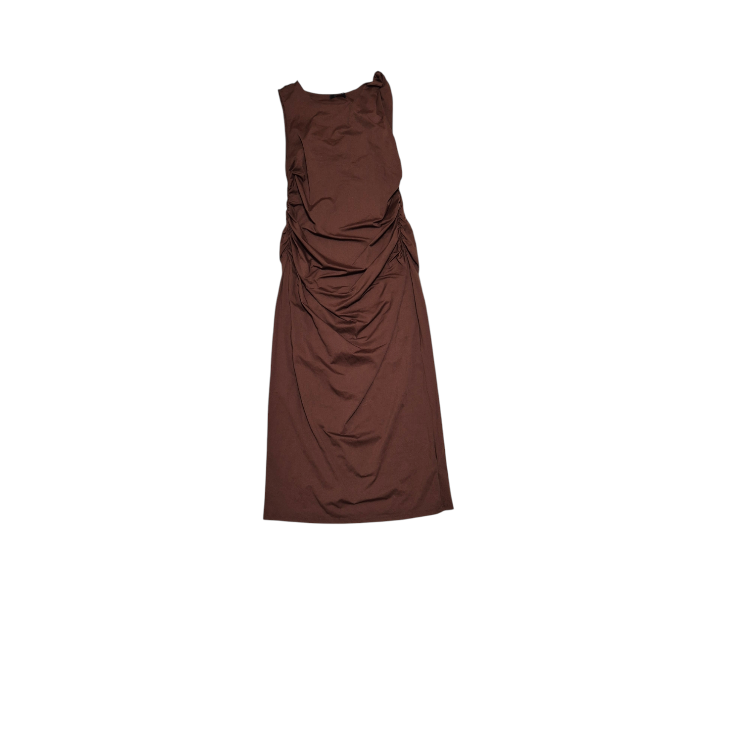 Vestido marrom drapeado